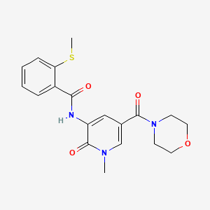 molecular formula C19H21N3O4S B6580340 N-[1-methyl-5-(morpholine-4-carbonyl)-2-oxo-1,2-dihydropyridin-3-yl]-2-(methylsulfanyl)benzamide CAS No. 1207038-28-5