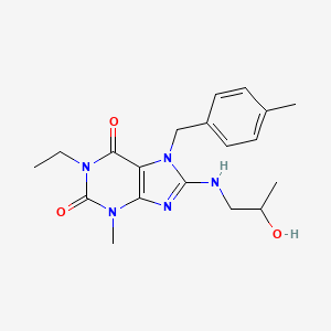molecular formula C19H25N5O3 B6580352 1-ethyl-8-[(2-hydroxypropyl)amino]-3-methyl-7-[(4-methylphenyl)methyl]-2,3,6,7-tetrahydro-1H-purine-2,6-dione CAS No. 1203083-43-5