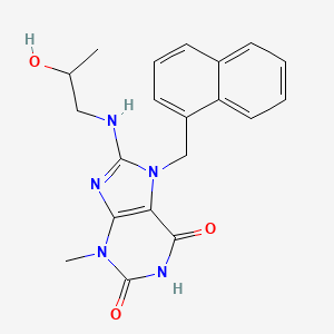 8-[(2-hydroxypropyl)amino]-3-methyl-7-[(naphthalen-1-yl)methyl]-2,3,6,7-tetrahydro-1H-purine-2,6-dione