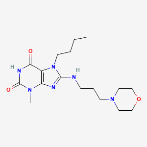 molecular formula C17H28N6O3 B6580365 7-butyl-3-methyl-8-{[3-(morpholin-4-yl)propyl]amino}-2,3,6,7-tetrahydro-1H-purine-2,6-dione CAS No. 1203371-35-0