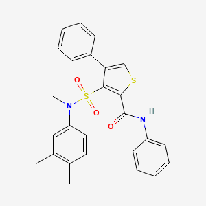 molecular formula C26H24N2O3S2 B6580372 3-[(3,4-dimethylphenyl)(methyl)sulfamoyl]-N,4-diphenylthiophene-2-carboxamide CAS No. 1114653-51-8