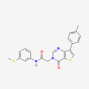 molecular formula C22H19N3O2S2 B6580384 2-[7-(4-methylphenyl)-4-oxo-3H,4H-thieno[3,2-d]pyrimidin-3-yl]-N-[3-(methylsulfanyl)phenyl]acetamide CAS No. 1207030-18-9