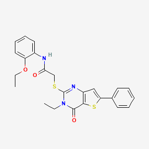 molecular formula C24H23N3O3S2 B6580399 N-(2-ethoxyphenyl)-2-({3-ethyl-4-oxo-6-phenyl-3H,4H-thieno[3,2-d]pyrimidin-2-yl}sulfanyl)acetamide CAS No. 1189476-64-9