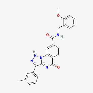 N-[(2-methoxyphenyl)methyl]-3-(3-methylphenyl)-5-oxo-4H,5H-[1,2,3]triazolo[1,5-a]quinazoline-8-carboxamide