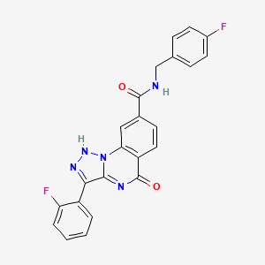 molecular formula C23H15F2N5O2 B6580451 3-(2-fluorophenyl)-N-[(4-fluorophenyl)methyl]-5-oxo-4H,5H-[1,2,3]triazolo[1,5-a]quinazoline-8-carboxamide CAS No. 1031649-32-7