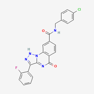 molecular formula C23H15ClFN5O2 B6580452 N-[(4-chlorophenyl)methyl]-3-(2-fluorophenyl)-5-oxo-4H,5H-[1,2,3]triazolo[1,5-a]quinazoline-8-carboxamide CAS No. 1031594-99-6