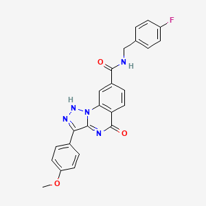 molecular formula C24H18FN5O3 B6580466 N-[(4-fluorophenyl)methyl]-3-(4-methoxyphenyl)-5-oxo-4H,5H-[1,2,3]triazolo[1,5-a]quinazoline-8-carboxamide CAS No. 1031650-24-4