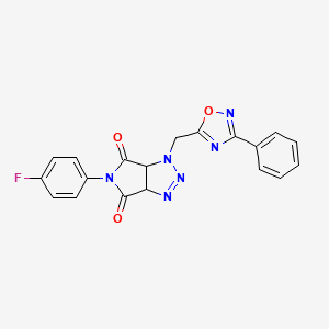molecular formula C19H13FN6O3 B6580473 5-(4-fluorophenyl)-1-[(3-phenyl-1,2,4-oxadiazol-5-yl)methyl]-1H,3aH,4H,5H,6H,6aH-pyrrolo[3,4-d][1,2,3]triazole-4,6-dione CAS No. 1207047-61-7