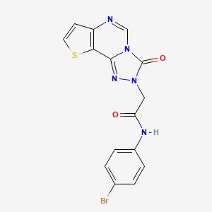 N-(4-bromophenyl)-2-{5-oxo-12-thia-3,4,6,8-tetraazatricyclo[7.3.0.0^{2,6}]dodeca-1(9),2,7,10-tetraen-4-yl}acetamide