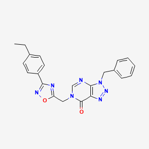 molecular formula C22H19N7O2 B6580498 3-benzyl-6-{[3-(4-ethylphenyl)-1,2,4-oxadiazol-5-yl]methyl}-3H,6H,7H-[1,2,3]triazolo[4,5-d]pyrimidin-7-one CAS No. 1207013-98-6