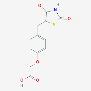 molecular formula C12H11NO5S B065805 2-(4-((2,4-Dioxothiazolidin-5-YL)methyl)phenoxy)acetic acid CAS No. 179087-93-5