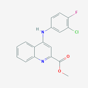 molecular formula C17H12ClFN2O2 B6580542 methyl 4-[(3-chloro-4-fluorophenyl)amino]quinoline-2-carboxylate CAS No. 1207041-03-9