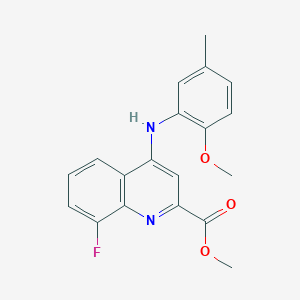 molecular formula C19H17FN2O3 B6580567 methyl 8-fluoro-4-[(2-methoxy-5-methylphenyl)amino]quinoline-2-carboxylate CAS No. 1207009-46-8
