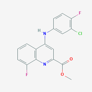 molecular formula C17H11ClF2N2O2 B6580577 methyl 4-[(3-chloro-4-fluorophenyl)amino]-8-fluoroquinoline-2-carboxylate CAS No. 1207024-93-8