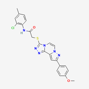 N-(2-chloro-4-methylphenyl)-2-{[11-(4-methoxyphenyl)-3,4,6,9,10-pentaazatricyclo[7.3.0.0^{2,6}]dodeca-1(12),2,4,7,10-pentaen-5-yl]sulfanyl}acetamide