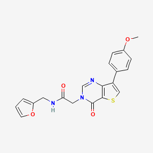 molecular formula C20H17N3O4S B6580621 N-[(furan-2-yl)methyl]-2-[7-(4-methoxyphenyl)-4-oxo-3H,4H-thieno[3,2-d]pyrimidin-3-yl]acetamide CAS No. 1185031-22-4
