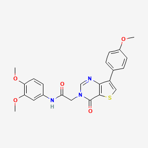 molecular formula C23H21N3O5S B6580633 N-(3,4-dimethoxyphenyl)-2-[7-(4-methoxyphenyl)-4-oxo-3H,4H-thieno[3,2-d]pyrimidin-3-yl]acetamide CAS No. 1207026-21-8