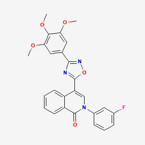 molecular formula C26H20FN3O5 B6580655 2-(3-fluorophenyl)-4-[3-(3,4,5-trimethoxyphenyl)-1,2,4-oxadiazol-5-yl]-1,2-dihydroisoquinolin-1-one CAS No. 1207035-68-4