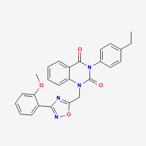 molecular formula C26H22N4O4 B6580672 3-(4-ethylphenyl)-1-{[3-(2-methoxyphenyl)-1,2,4-oxadiazol-5-yl]methyl}-1,2,3,4-tetrahydroquinazoline-2,4-dione CAS No. 1207046-44-3