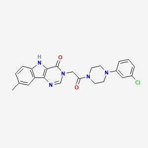 molecular formula C23H22ClN5O2 B6580688 3-{2-[4-(3-chlorophenyl)piperazin-1-yl]-2-oxoethyl}-8-methyl-3H,4H,5H-pyrimido[5,4-b]indol-4-one CAS No. 1207047-72-0
