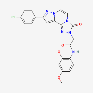 molecular formula C23H19ClN6O4 B6580701 2-[11-(4-chlorophenyl)-5-oxo-3,4,6,9,10-pentaazatricyclo[7.3.0.0^{2,6}]dodeca-1(12),2,7,10-tetraen-4-yl]-N-(2,4-dimethoxyphenyl)acetamide CAS No. 1207013-40-8