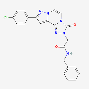 molecular formula C22H17ClN6O2 B6580714 N-benzyl-2-[11-(4-chlorophenyl)-5-oxo-3,4,6,9,10-pentaazatricyclo[7.3.0.0^{2,6}]dodeca-1(12),2,7,10-tetraen-4-yl]acetamide CAS No. 1206990-29-5