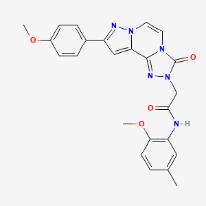 molecular formula C24H22N6O4 B6580720 N-(2-methoxy-5-methylphenyl)-2-[11-(4-methoxyphenyl)-5-oxo-3,4,6,9,10-pentaazatricyclo[7.3.0.0^{2,6}]dodeca-1(12),2,7,10-tetraen-4-yl]acetamide CAS No. 1207034-29-4