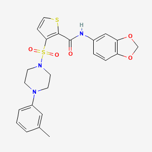 molecular formula C23H23N3O5S2 B6580722 N-(2H-1,3-benzodioxol-5-yl)-3-{[4-(3-methylphenyl)piperazin-1-yl]sulfonyl}thiophene-2-carboxamide CAS No. 1207006-62-9