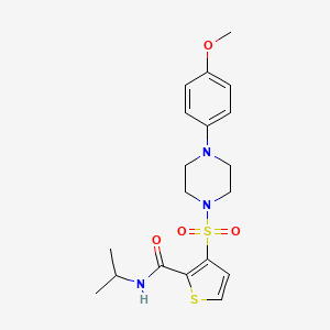 molecular formula C19H25N3O4S2 B6580726 3-{[4-(4-methoxyphenyl)piperazin-1-yl]sulfonyl}-N-(propan-2-yl)thiophene-2-carboxamide CAS No. 1207035-20-8