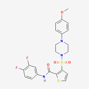 molecular formula C22H21F2N3O4S2 B6580747 N-(3,4-difluorophenyl)-3-{[4-(4-methoxyphenyl)piperazin-1-yl]sulfonyl}thiophene-2-carboxamide CAS No. 1207053-08-4
