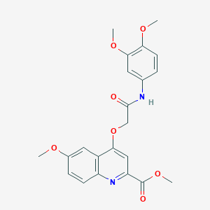 molecular formula C22H22N2O7 B6580751 methyl 4-{[(3,4-dimethoxyphenyl)carbamoyl]methoxy}-6-methoxyquinoline-2-carboxylate CAS No. 1207058-39-6
