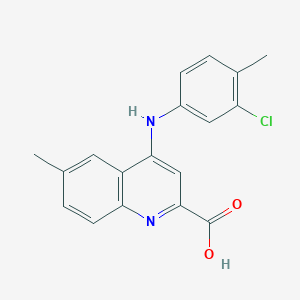 4-[(3-chloro-4-methylphenyl)amino]-6-methylquinoline-2-carboxylic acid