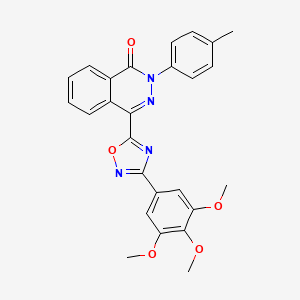 molecular formula C26H22N4O5 B6580777 2-(4-methylphenyl)-4-[3-(3,4,5-trimethoxyphenyl)-1,2,4-oxadiazol-5-yl]-1,2-dihydrophthalazin-1-one CAS No. 1207015-91-5