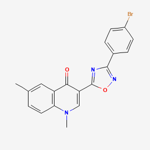 molecular formula C19H14BrN3O2 B6580783 3-[3-(4-bromophenyl)-1,2,4-oxadiazol-5-yl]-1,6-dimethyl-1,4-dihydroquinolin-4-one CAS No. 1207016-17-8