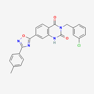 molecular formula C24H17ClN4O3 B6580800 3-[(3-chlorophenyl)methyl]-7-[3-(4-methylphenyl)-1,2,4-oxadiazol-5-yl]-1,2,3,4-tetrahydroquinazoline-2,4-dione CAS No. 1207059-07-1
