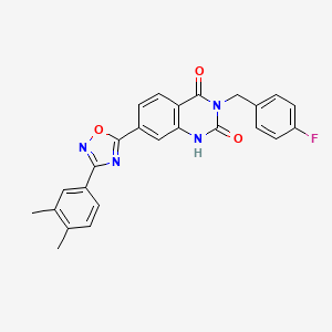 7-[3-(3,4-dimethylphenyl)-1,2,4-oxadiazol-5-yl]-3-[(4-fluorophenyl)methyl]-1,2,3,4-tetrahydroquinazoline-2,4-dione