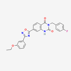 molecular formula C25H19FN4O4 B6580802 7-[3-(3-ethoxyphenyl)-1,2,4-oxadiazol-5-yl]-3-[(4-fluorophenyl)methyl]-1,2,3,4-tetrahydroquinazoline-2,4-dione CAS No. 1207016-59-8