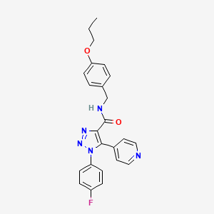 molecular formula C24H22FN5O2 B6580830 1-(4-fluorophenyl)-N-[(4-propoxyphenyl)methyl]-5-(pyridin-4-yl)-1H-1,2,3-triazole-4-carboxamide CAS No. 1207008-74-9