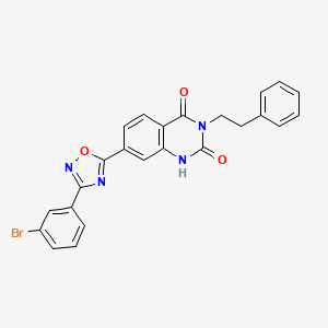 molecular formula C24H17BrN4O3 B6580848 7-[3-(3-bromophenyl)-1,2,4-oxadiazol-5-yl]-3-(2-phenylethyl)-1,2,3,4-tetrahydroquinazoline-2,4-dione CAS No. 1206985-32-1