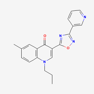 molecular formula C20H18N4O2 B6580862 6-methyl-1-propyl-3-[3-(pyridin-3-yl)-1,2,4-oxadiazol-5-yl]-1,4-dihydroquinolin-4-one CAS No. 1207059-53-7