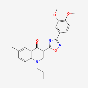 molecular formula C23H23N3O4 B6580863 3-[3-(3,4-dimethoxyphenyl)-1,2,4-oxadiazol-5-yl]-6-methyl-1-propyl-1,4-dihydroquinolin-4-one CAS No. 1207018-81-2
