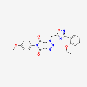 molecular formula C23H22N6O5 B6580868 5-(4-ethoxyphenyl)-1-{[3-(2-ethoxyphenyl)-1,2,4-oxadiazol-5-yl]methyl}-1H,3aH,4H,5H,6H,6aH-pyrrolo[3,4-d][1,2,3]triazole-4,6-dione CAS No. 1207014-03-6
