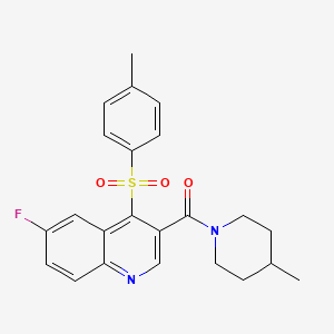 B6580890 6-fluoro-4-(4-methylbenzenesulfonyl)-3-(4-methylpiperidine-1-carbonyl)quinoline CAS No. 1111051-24-1