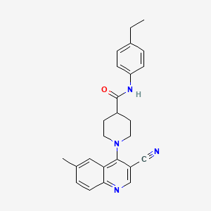 molecular formula C25H26N4O B6580919 1-(3-cyano-6-methylquinolin-4-yl)-N-(4-ethylphenyl)piperidine-4-carboxamide CAS No. 1206985-93-4