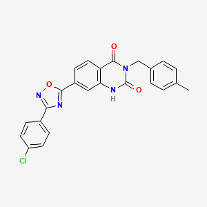molecular formula C24H17ClN4O3 B6580936 7-[3-(4-chlorophenyl)-1,2,4-oxadiazol-5-yl]-3-[(4-methylphenyl)methyl]-1,2,3,4-tetrahydroquinazoline-2,4-dione CAS No. 1206986-72-2
