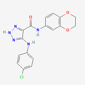molecular formula C17H14ClN5O3 B6580946 5-[(4-chlorophenyl)amino]-N-(2,3-dihydro-1,4-benzodioxin-6-yl)-1H-1,2,3-triazole-4-carboxamide CAS No. 1206986-78-8