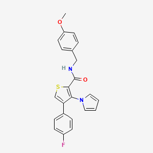 4-(4-fluorophenyl)-N-[(4-methoxyphenyl)methyl]-3-(1H-pyrrol-1-yl)thiophene-2-carboxamide