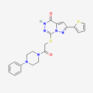 molecular formula C21H20N6O2S2 B6580956 7-{[2-oxo-2-(4-phenylpiperazin-1-yl)ethyl]sulfanyl}-2-(thiophen-2-yl)-4H,5H-pyrazolo[1,5-d][1,2,4]triazin-4-one CAS No. 1207000-66-5