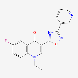 molecular formula C18H13FN4O2 B6580967 1-ethyl-6-fluoro-3-[3-(pyridin-3-yl)-1,2,4-oxadiazol-5-yl]-1,4-dihydroquinolin-4-one CAS No. 1206989-67-4