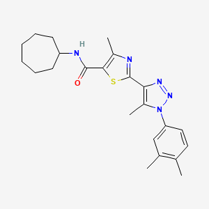 molecular formula C23H29N5OS B6580999 N-cycloheptyl-2-[1-(3,4-dimethylphenyl)-5-methyl-1H-1,2,3-triazol-4-yl]-4-methyl-1,3-thiazole-5-carboxamide CAS No. 1207038-24-1